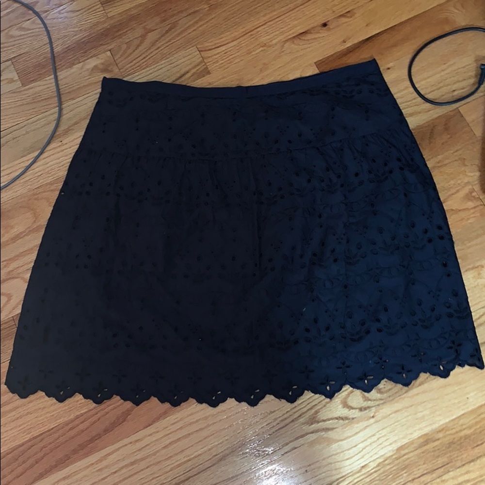 Navy eyelet skirt